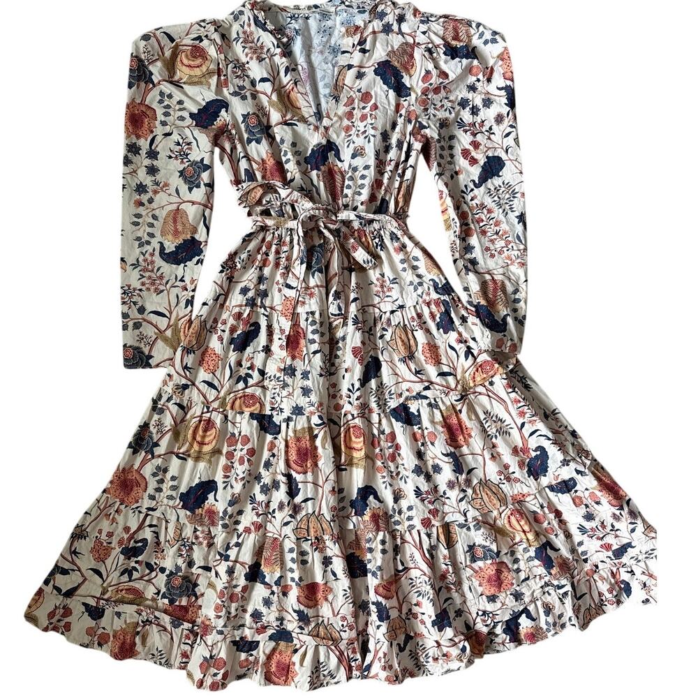Ulla Johnson Nanette Poplin Midi Dress Daisy Tree of Life Print Size Large - Picture 7 of 12